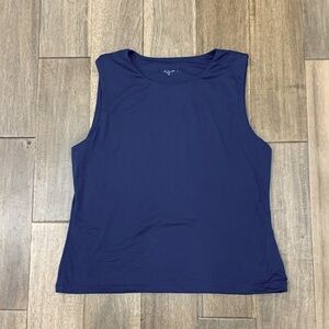 Tahari Deep Blue Sleeveless Blouse Size XL